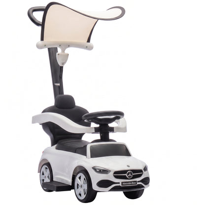 AIYAPLAY 4 in 1 Licensed Benz Ride on Push Car in White