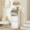 HOMCOM Modern Compact Three-Drawer Shoe Storage Cabinet - White