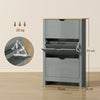 HOMCOM Slim Shoe Cabinet, Narrow Shoe Cupboard with 3 Flip Drawers, Adjustable Shelves for 18 Pairs of Shoes, Light Grey
