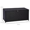 Outsunny 284 L Rattan Garden Storage Box, Outdoor Garden Storage Box with Gas Lift and Lockable Lid, Outdoor Wicker Rattan Chest Container for Garden Tools, 118 x 54 x 59 cm, Dark Brown
