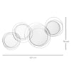 HOMCOM Metal Wall Mirrors, 107cm Modern Decorative Silver Mirror Decor Hanging, Home Wall Sculptures for Living Room Bedroom Dining Room