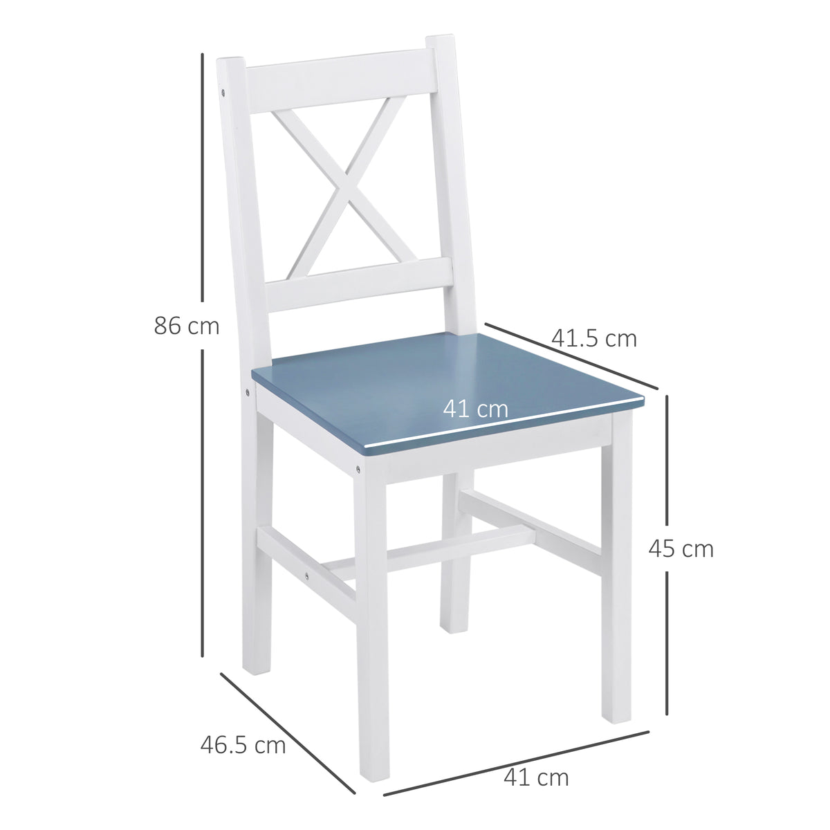 HOMCOM Dining Chairs Set of 2 in White