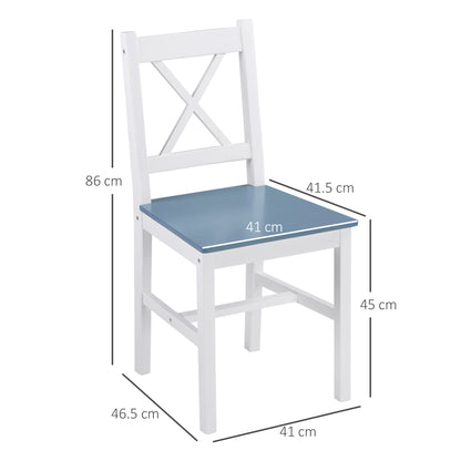HOMCOM Dining Chairs Set of 2 in White