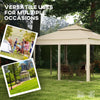 Outsunny 3 x 3(m) Pop Up Gazebo, Double-roof Garden Tent with Netting and Carry Bag, Party Event Shelter for Outdoor Patio, Cream White