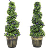 HOMCOM Set of Two 90cm Artificial Lavender Trees