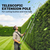 Outsunny 2.6m Corded Extendable Hedge Trimmer with 90Â° Adjustable Head, 450W Telescopic Electric Hedge Cutter Long Reach