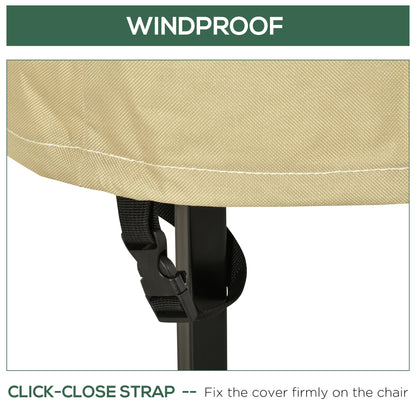 غطاء أثاث Outsunny من قماش أكسفورد 600D مقاوم للماء كراسي خوص حديقة فناء مقعد من الراتان واقي خارجي 70ط*90ع*115ارتفاع سم