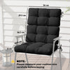 Outsunny 2-Piece Seat Cushion Replacement with Backrest, Garden Patio Chair Cushions Set with Ties, Black