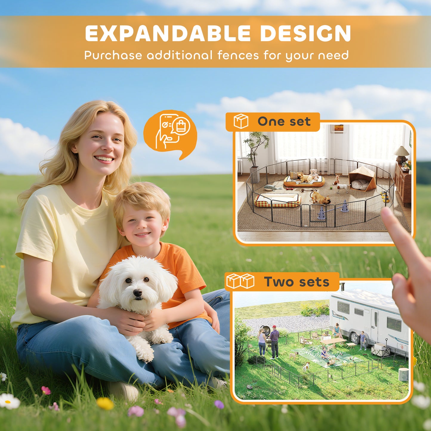 PawHut 16 Panels Heavy Duty Puppy Playpen, for Small Dogs, Indoor and Outdoor Use - Grey