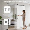 HOMCOM Sliding Door Hardware Kit Smooth Quiet 304 Stainless Steel for 200cm Track Sliver Tone