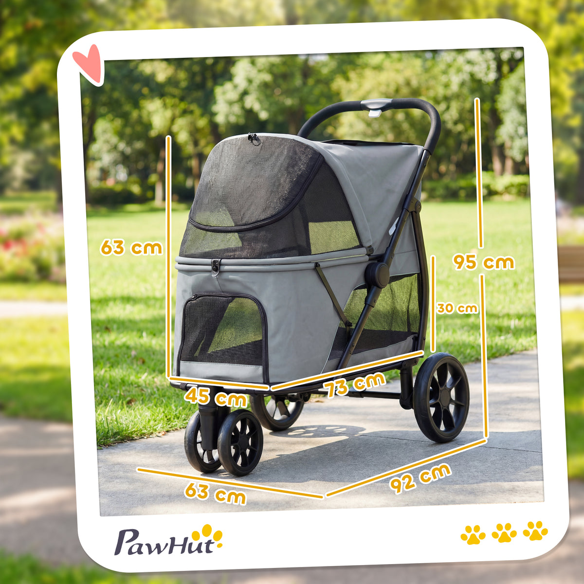 PawHut Dog Stroller in Grey