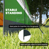 Outsunny Camping Windbreaker with Clear Windows and Steel Poles, for Beach Caravan Campervan, 725 x 140cm, Army Green