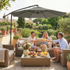 Outsunny 3 m Garden Cantilever Parasol with Cover, Round Overhanging Umbrella with 360Â° Rotation, Tilt, Grey