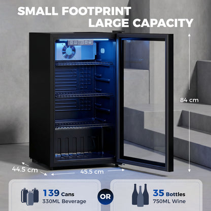 HOMCOM 90L Drinks Fridge in Black