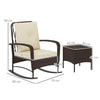 Outsunny Three-Piece Rocking Chair Rattan Bistro Set - Brown