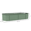 Outsunny Galvanised Raised Garden Bed, Metal Planter Box with Safety Edging, for Flowers, Herbs, Succulents, Green