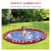 PawHut Dog Splash Pad, Pet Sprinkler Mat, Non-Slip Dog Paddling Pool, Foldable Outdoor Sprinkler and Splash Mat Water Play for Garden, Patio, Summer Fun, 170 cm