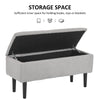 HOMCOM 57L Storage Ottoman, End of Bed Bench with Wooden Legs, Fabric Footstool for Living Room, Bedroom, 95 x 38 x 45cm, Grey