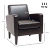 HOMCOM Faux Leather Simple Armchair - Brown