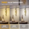 HOMCOM Led Wall Lamp 2 Pack, 9W Modern Indoor Geometric Mesh Wall Light, Colour Temperature Adjustable 3000K/4000K/6500K for Bedroom, Living Room, Hallway, Stairs, Gold Tone