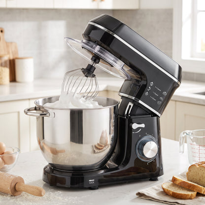 HOMCOM 7 L 1400W 6-Speed Tilt-Head Food Mixer in Black