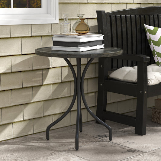 Outsunny 66cm Galvanised Steel Garden Table - Grey
