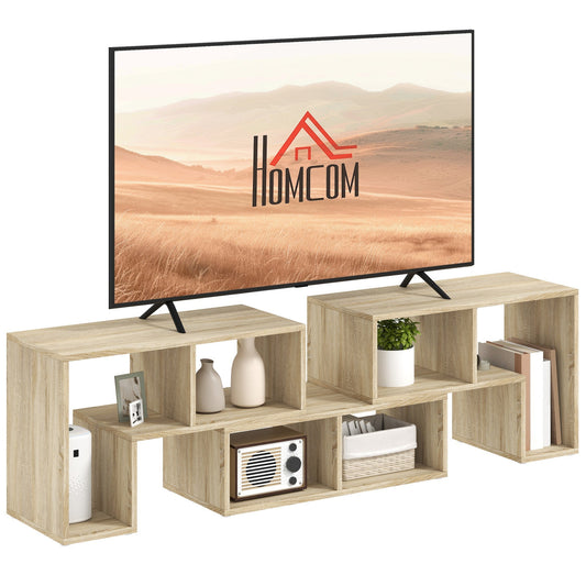 HOMCOM خزانة تلفزيون ثلاثية القطع بتصميم معياري - رمادي بتأثير الخشب