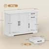 HOMCOM Sideboard with 2 Drawers Modern Storage Cabinet, Kitchen Cupboard with Adjustable Shelf and 3 Doors White