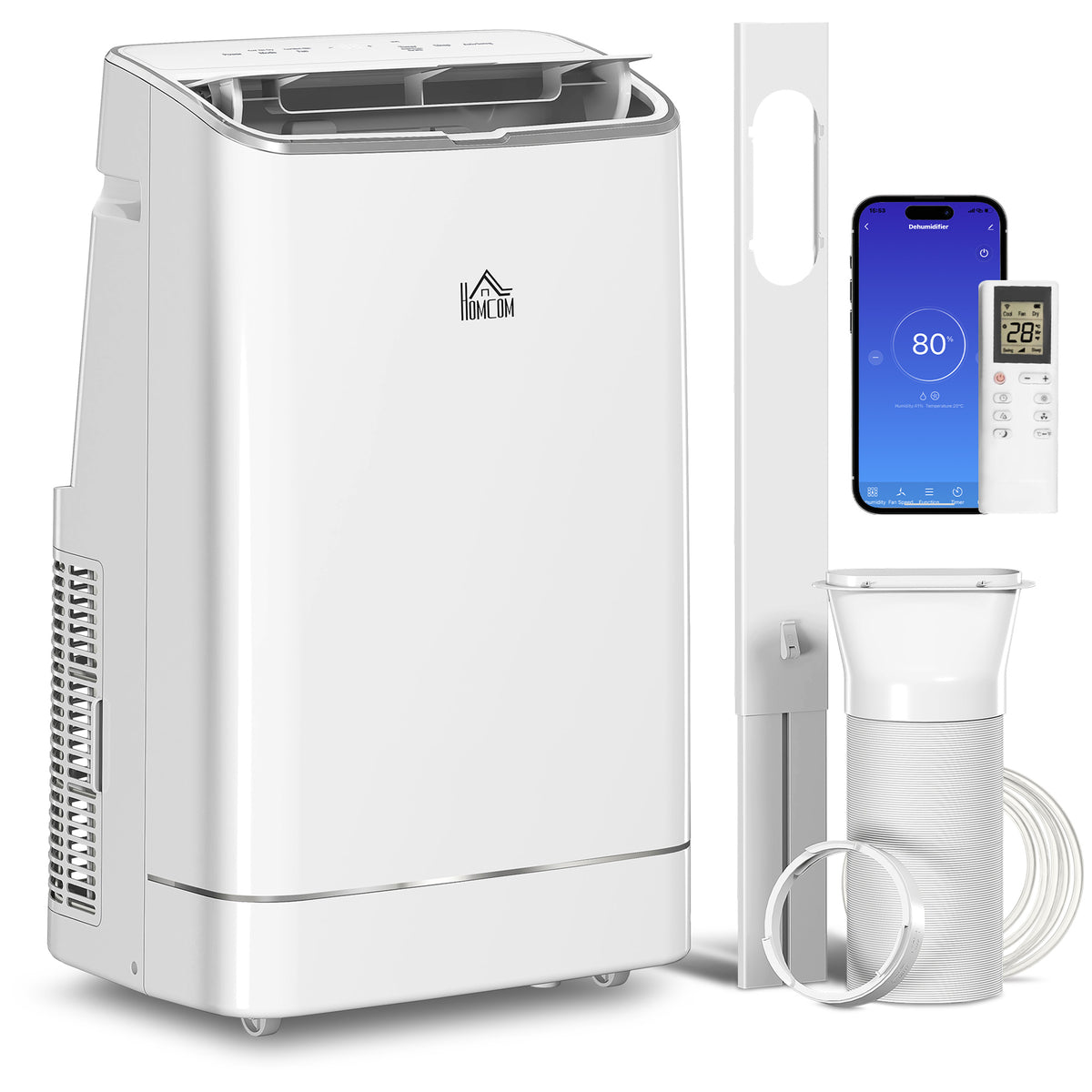 HOMCOM 14000 BTU Mobile Air Conditioner in White