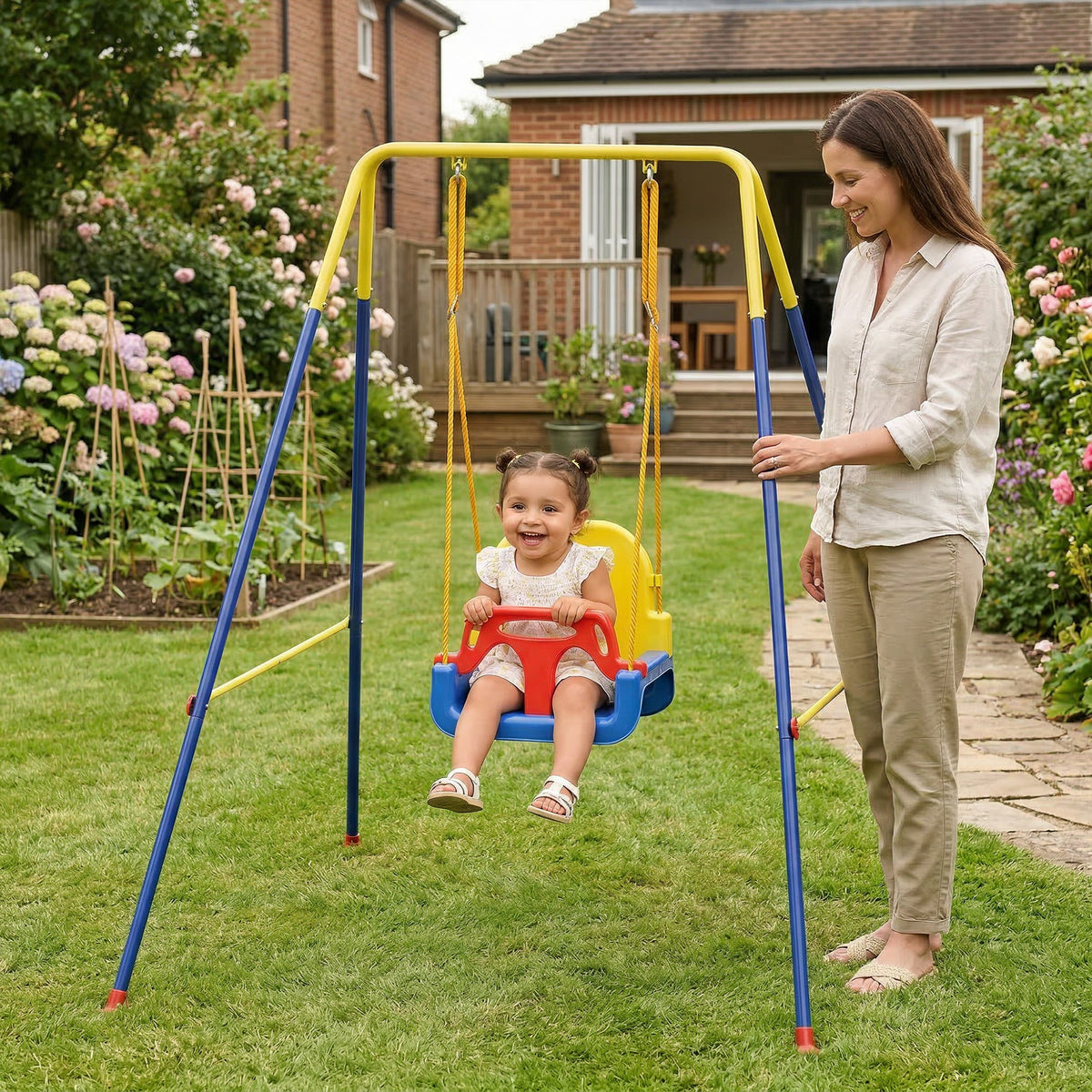 AIYAPLAY 3 in 1 Toddler Swing Set in Blue