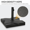 Outsunny 20kg Square Parasol Base Outdoor Garden Cement Umbrella Weight Stand Holder, Fits Î¦32mm,Î¦38mm,Î¦48mm Pole - Black