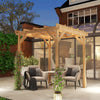 Outsunny 2 x 2m Wooden Pergola Kit, Decorative Garden Gazebo Shelter with Stable Structure for Climbing Vines, Flowers, Dark Brown
