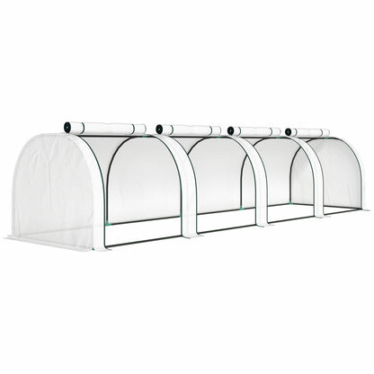 Outsunny 395  x 100 cm Low Tunnel Greenhouse - White