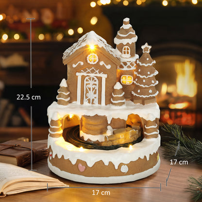 HOMCOM Christmas Gingerbread House in Brown