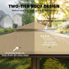 Outsunny 3.3 x 3.3 m Outdoor Garden Gazebo with Post Shelves, UPF50+ Patio Permanent Pavilion with Hook, Khaki