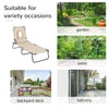 Outsunny Outdoor Folding Sun Lounger with Face Hole, 4 Level Adjustable Backrest Reclining Garden Lounger, Garden Recliner Sunbed with 600 D Oxford Cloth Seat and Pillow for Beach, Beige
