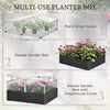 Outsunny Galvanised Raised Garden Bed, Outdoor Planter Box with Greenhouse and Cover for Vegetables, Flowers, Dark Grey