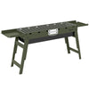 Outsunny Portable BBQ Grill, Foldable Charcoal Grill for Camping and Picnics with 2 Side Shelves and Handle, Green
