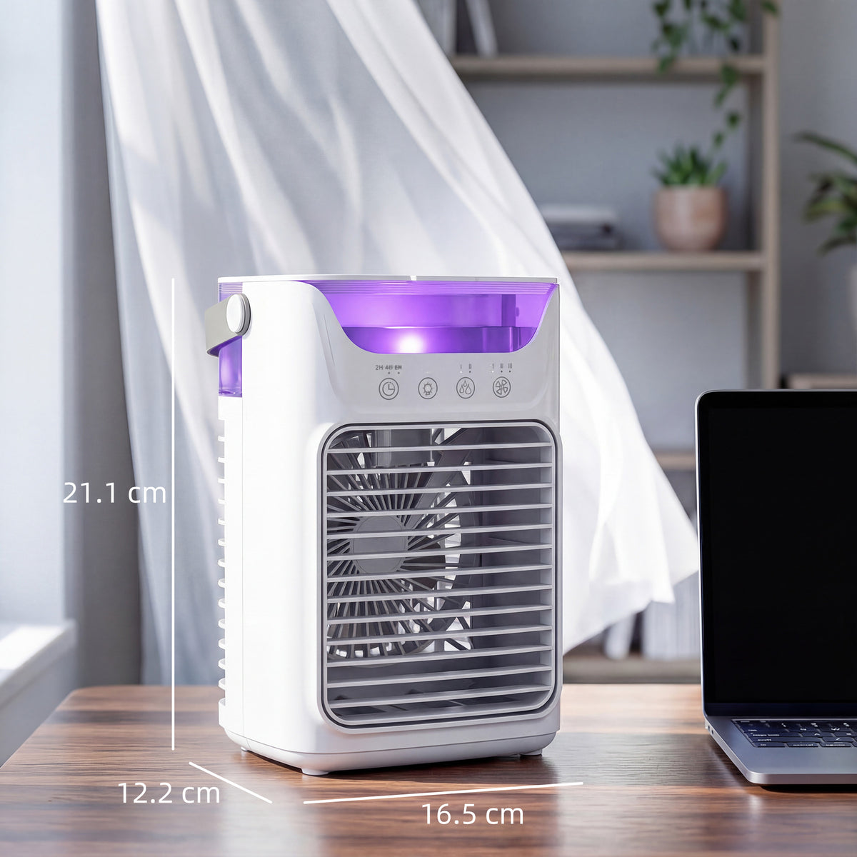 HOMCOM Air Cooler with Adjustable Head in White