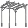Outsunny 2 x 2m Wooden Pergola Kit, Decorative Garden Gazebo Shelter with Stable Structure for Climbing Vines, Flowers, Grey