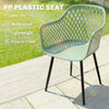 Outsunny Garden Chairs Set of 4, Garden Dining Chairs with Cut Out Diamond Back and Armrests for Patio, Balcony, Terrace, Green