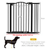 PawHut Metal 74-87cm Adjustable Pet Gate Safety Barrier w/ Auto-Close Door Black