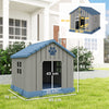 PawHut Dog Kennel Outdoor for Medium Dogs, Waterproof Plastic Dog House for Garden, Patio, 85 x 79 x 82 cm, Grey