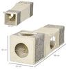 PawHut Cat Tunnel, Plush Large Play Tunnel with Two Caves and Hanging Ball, Cream White