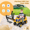Kids Ride On Excavator with Rotating Seat and Underneath Storage-Yellow