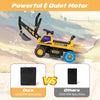 Kids Ride On Excavator with Rotating Seat and Underneath Storage-Yellow