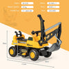 Kids Ride On Excavator with Rotating Seat and Underneath Storage-Yellow