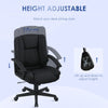 HOMCOM Linen-Look Padded Office Chair - Black