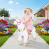 AIYAPLAY Kids Rocking Horse, Plush Walking Horse with Wheels, Ride On Unicorn Toy for Ages 3-5 Years Old, White