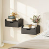 HOMCOM Floating Nightstands Set of 2, Wall Mounted Bedside Table with Drawer for Bedroom, Black